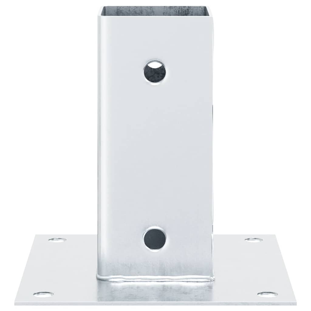 Post Bases Square 12 pcs Silver 61x61 mm Galvanised Steel