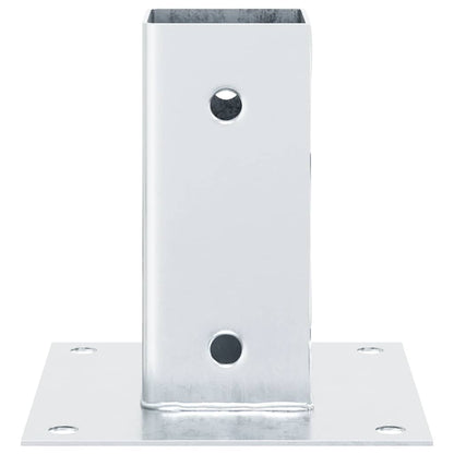 Post Bases Square 12 pcs Silver 61x61 mm Galvanised Steel