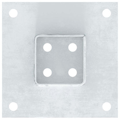 Post Bases Square 12 pcs Silver 61x61 mm Galvanised Steel