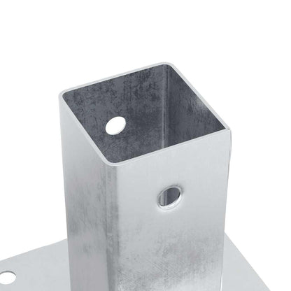 Post Bases Square 12 pcs Silver 61x61 mm Galvanised Steel