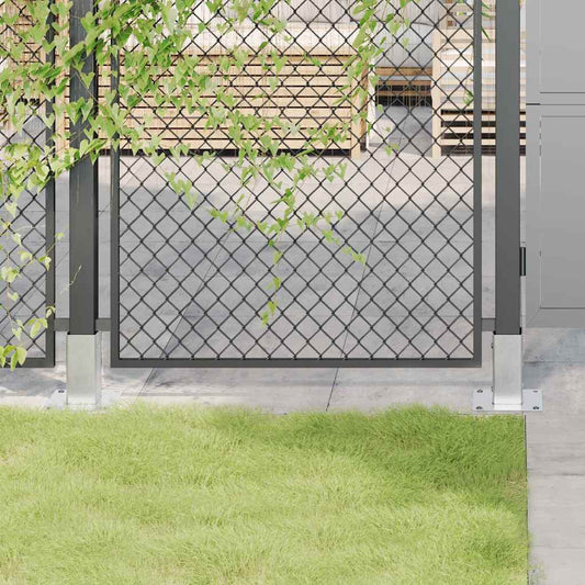 Post Bases Square 12 pcs Silver 61x61 mm Galvanised Steel