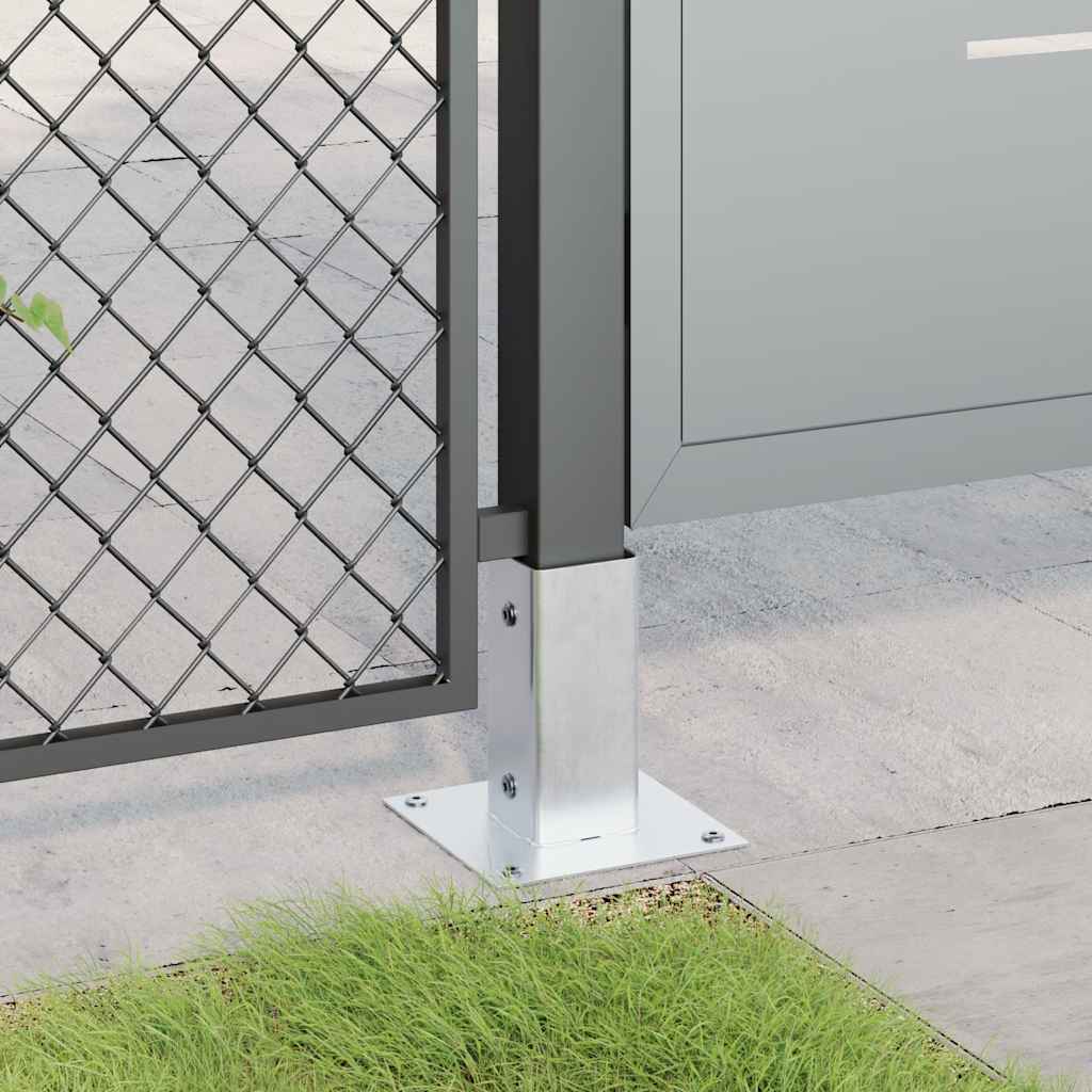 Post Bases Square 12 pcs Silver 71x71 mm Galvanised Steel
