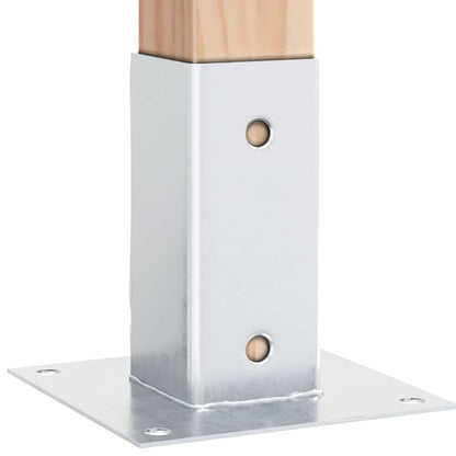 Post Bases Square 12 pcs Silver 71x71 mm Galvanised Steel