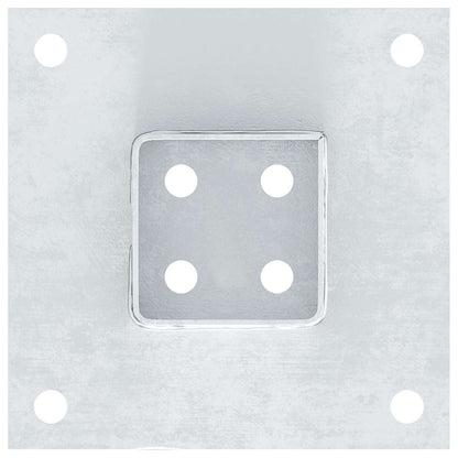 Post Bases Square 12 pcs Silver 71x71 mm Galvanised Steel