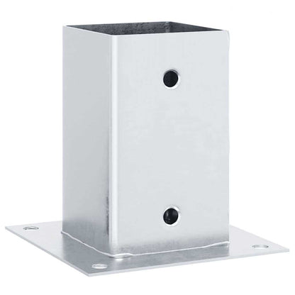 Post Bases Square 4 pcs Silver 81x81 mm Galvanised Steel