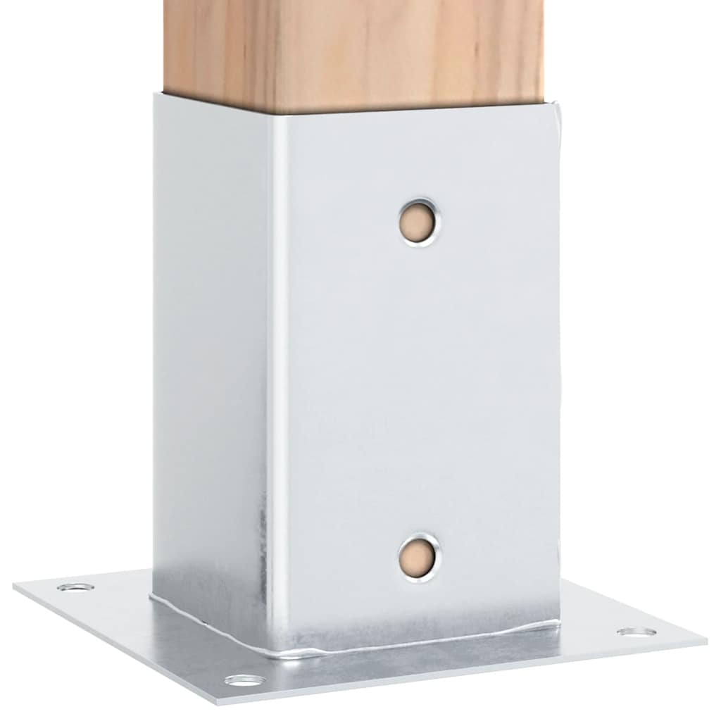 Post Bases Square 4 pcs Silver 81x81 mm Galvanised Steel
