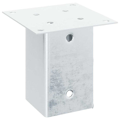 Post Bases Square 4 pcs Silver 81x81 mm Galvanised Steel
