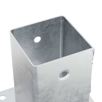 Post Bases Square 4 pcs Silver 81x81 mm Galvanised Steel