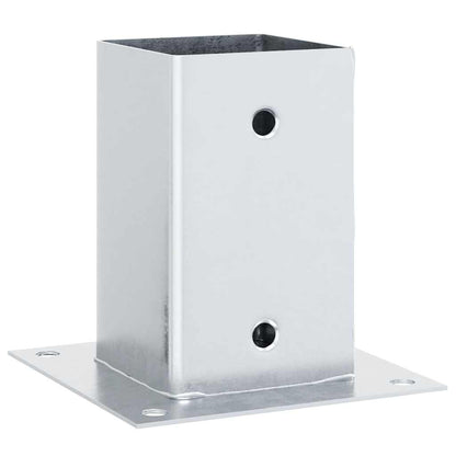 Post Bases Square 12 pcs Silver 81x81 mm Galvanised Steel