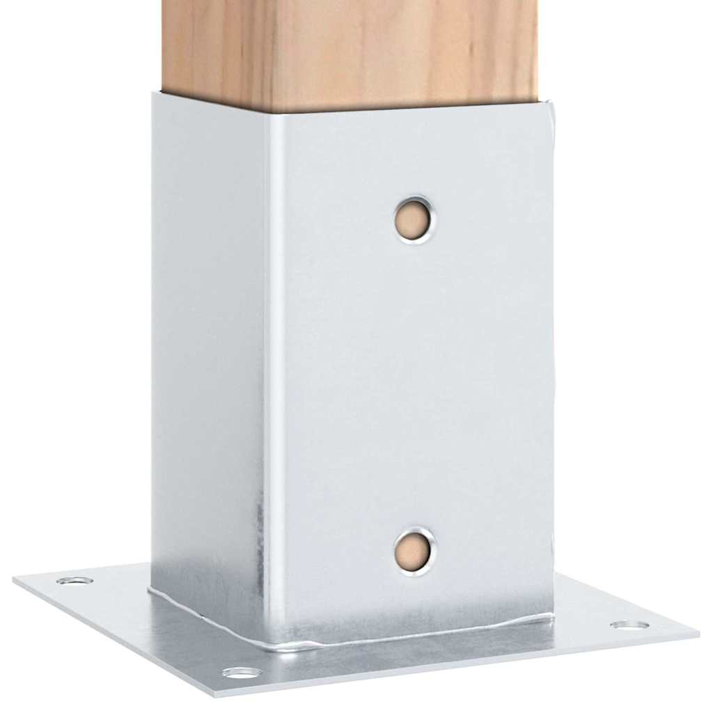 Post Bases Square 12 pcs Silver 81x81 mm Galvanised Steel