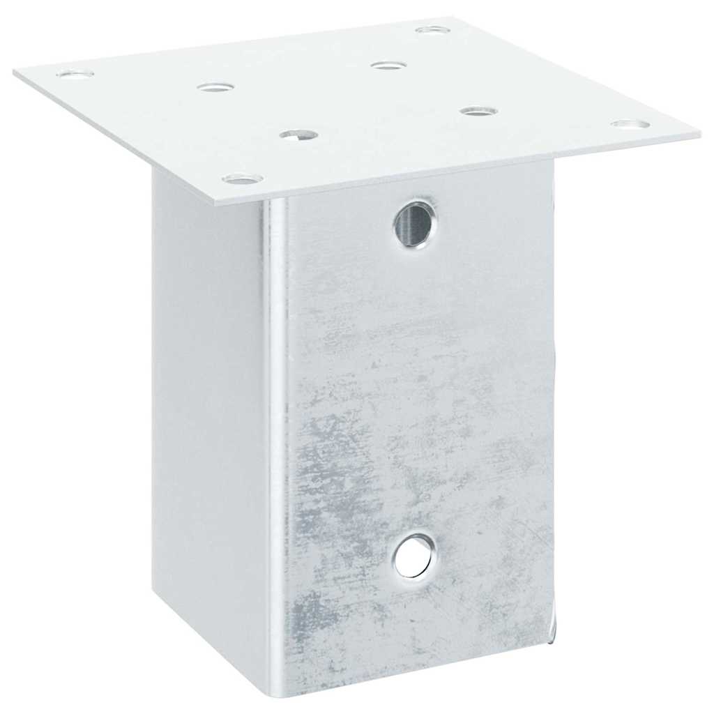 Post Bases Square 12 pcs Silver 81x81 mm Galvanised Steel