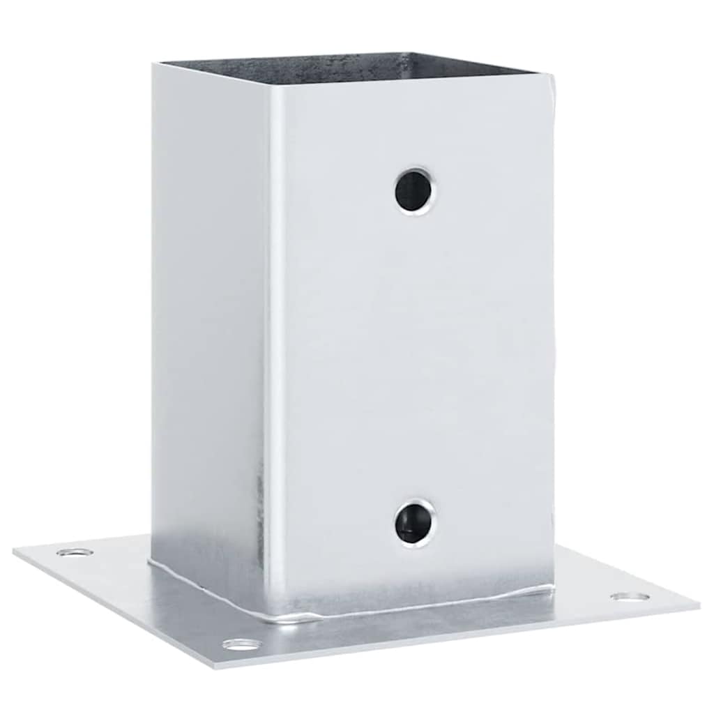 Post Bases Square 4 pcs Silver 91x91 mm Galvanised Steel