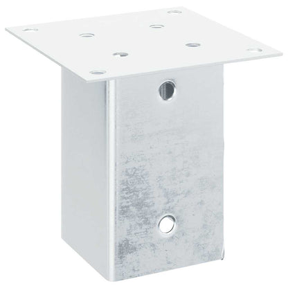 Post Bases Square 4 pcs Silver 91x91 mm Galvanised Steel