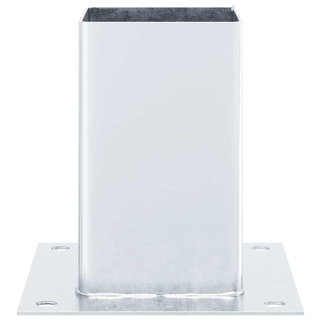 Post Bases Square 4 pcs Silver 91x91 mm Galvanised Steel