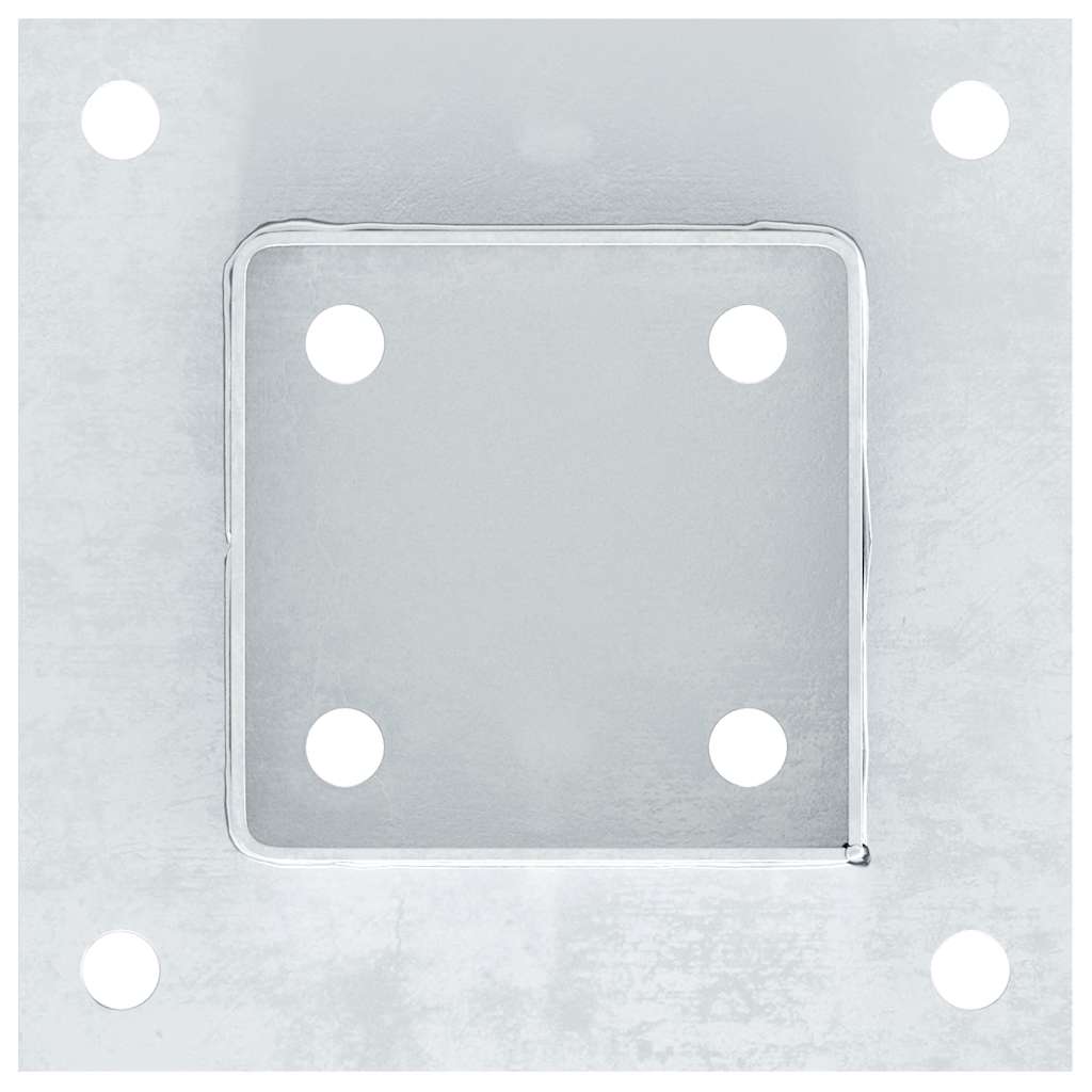 Post Bases Square 4 pcs Silver 91x91 mm Galvanised Steel
