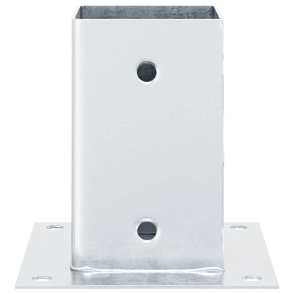 Post Bases Square 12 pcs Silver 91x91 mm Galvanised Steel