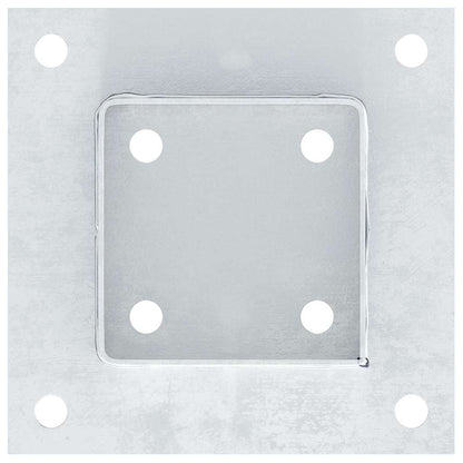 Post Bases Square 12 pcs Silver 91x91 mm Galvanised Steel