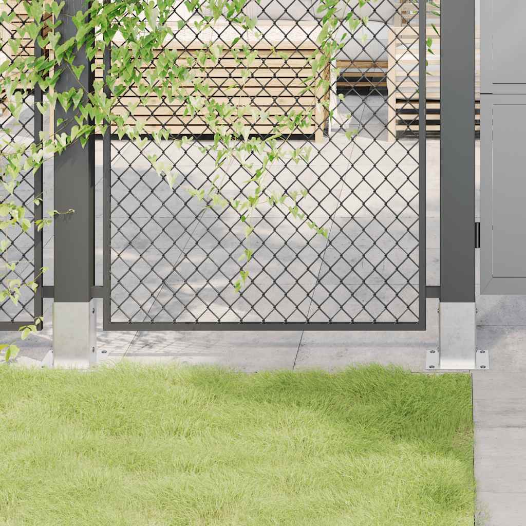 Post Bases Square 12 pcs Silver 91x91 mm Galvanised Steel