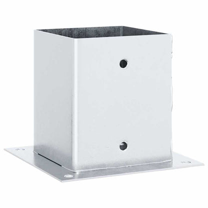 Post Bases Square 4 pcs Silver 101x101 mm Galvanised Steel