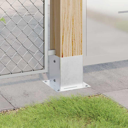 Post Bases Square 4 pcs Silver 101x101 mm Galvanised Steel