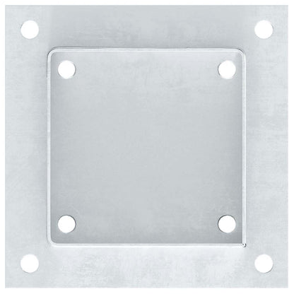 Post Bases Square 4 pcs Silver 101x101 mm Galvanised Steel