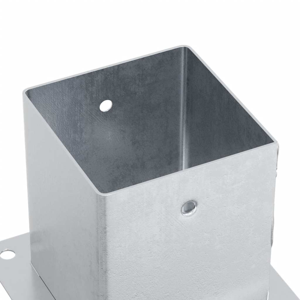 Post Bases Square 4 pcs Silver 101x101 mm Galvanised Steel