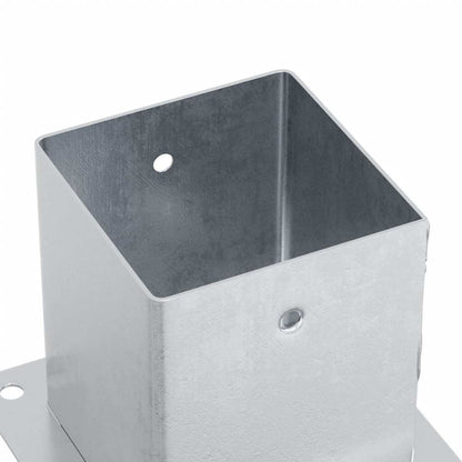 Post Bases Square 4 pcs Silver 101x101 mm Galvanised Steel