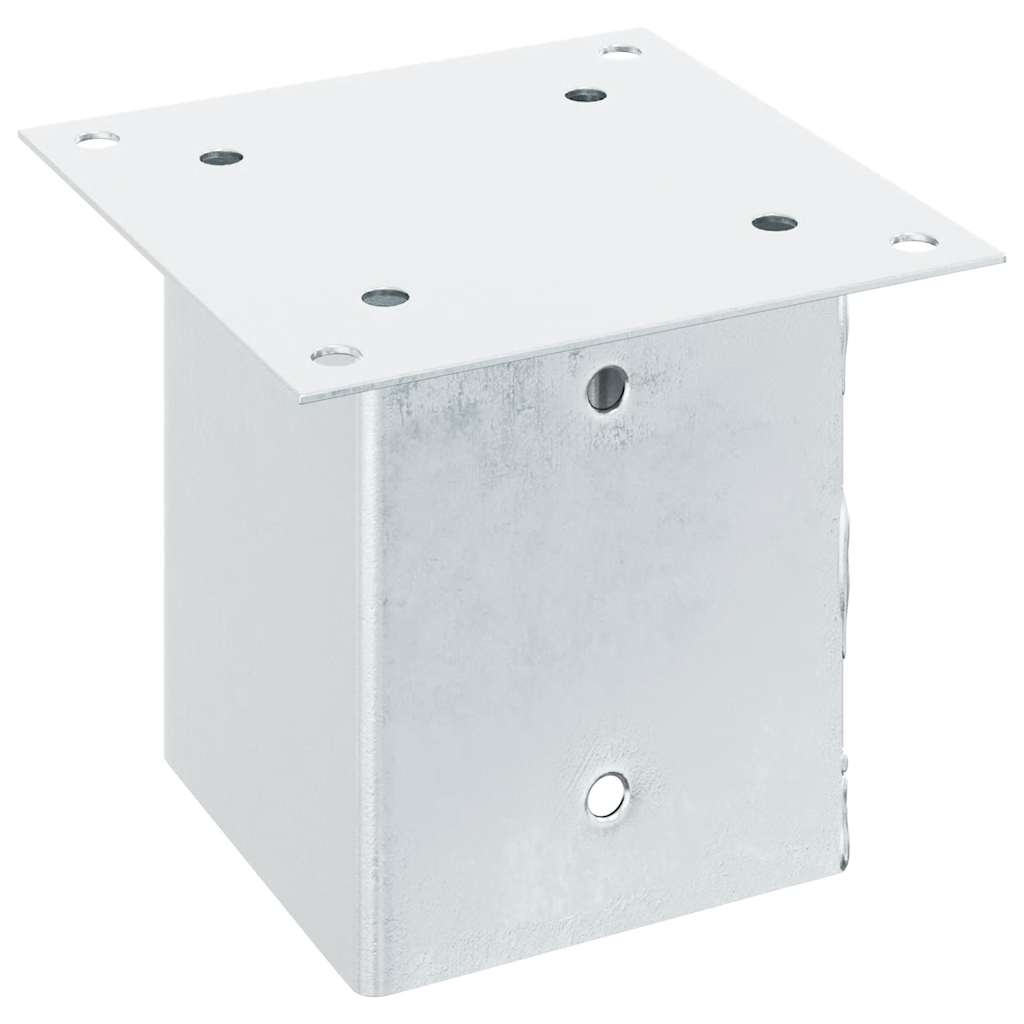 Post Bases Square 12 pcs Silver 101x101 mm Galvanised Steel