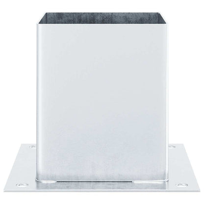 Post Bases Square 12 pcs Silver 101x101 mm Galvanised Steel