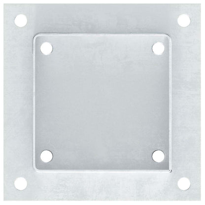 Post Bases Square 12 pcs Silver 101x101 mm Galvanised Steel