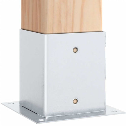 Post Bases Square 4 pcs Silver 121x121 mm Galvanised Steel