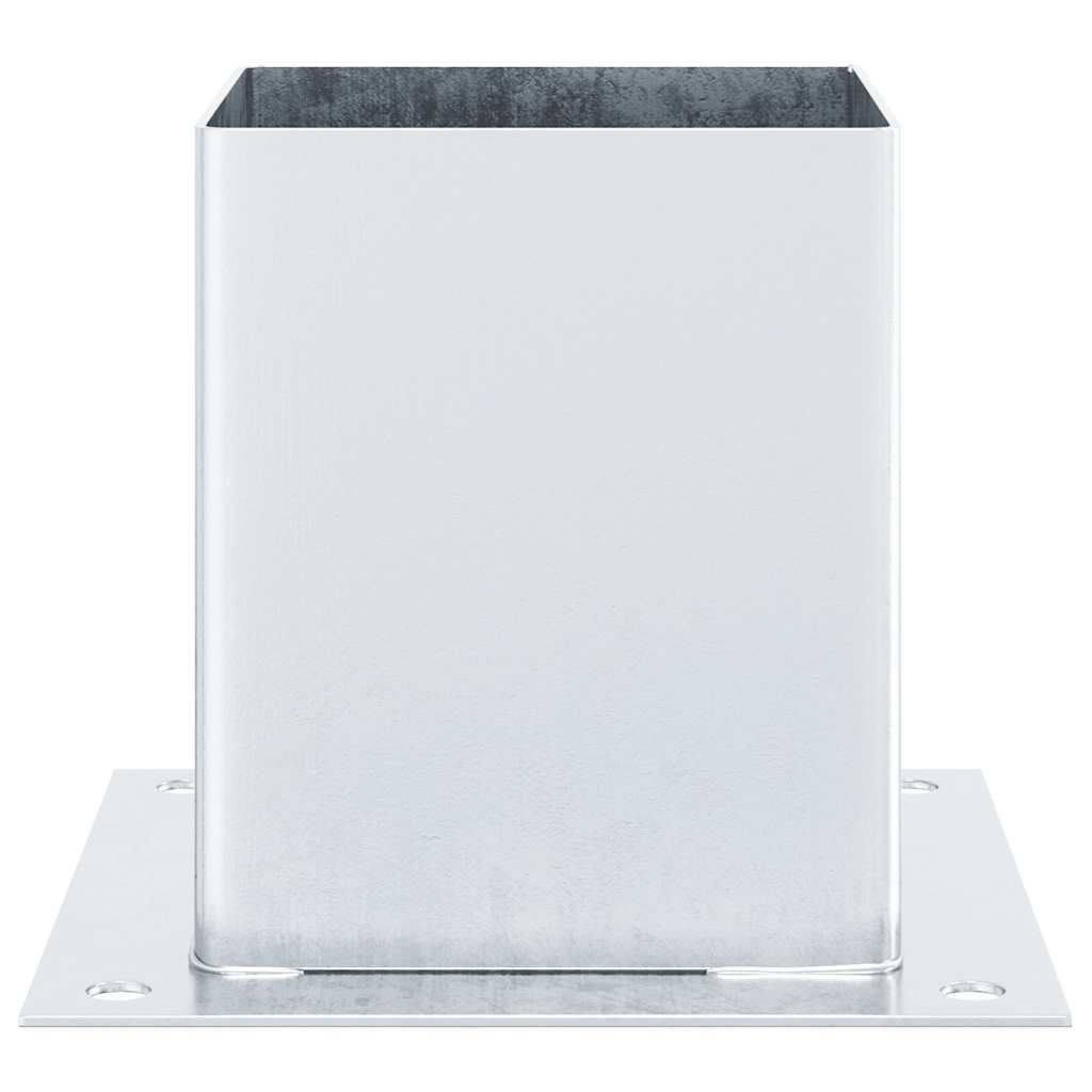 Post Bases Square 4 pcs Silver 121x121 mm Galvanised Steel