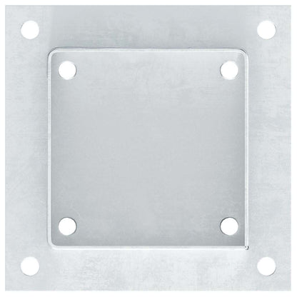 Post Bases Square 4 pcs Silver 121x121 mm Galvanised Steel