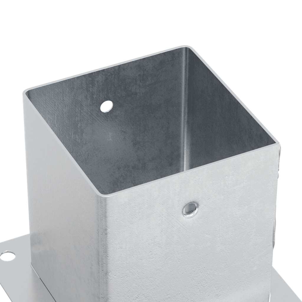 Post Bases Square 4 pcs Silver 121x121 mm Galvanised Steel