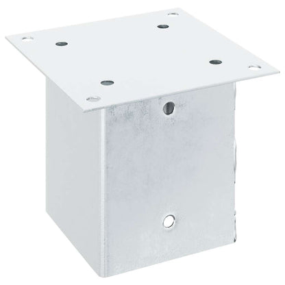 Post Bases Square 12 pcs Silver 121x121 mm Galvanised Steel