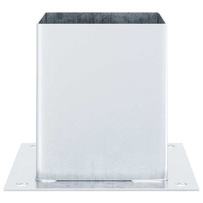 Post Bases Square 12 pcs Silver 121x121 mm Galvanised Steel