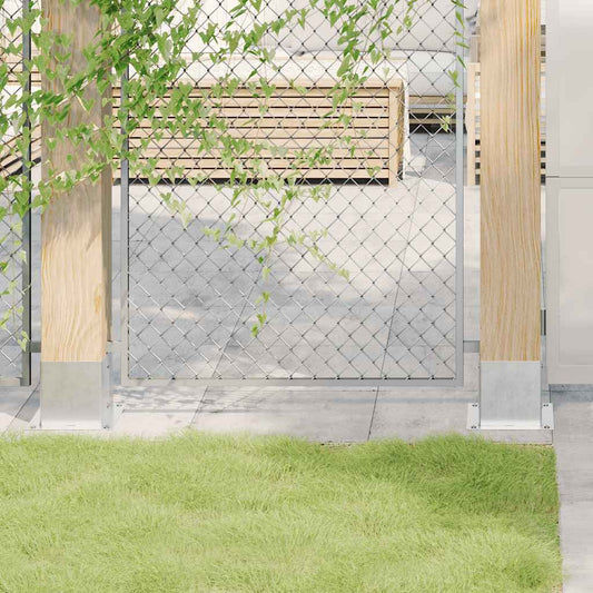 Post Bases Square 4 pcs Silver 141x141 mm Galvanised Steel