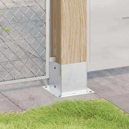 Post Bases Square 12 pcs Silver 141x141 mm Galvanised Steel