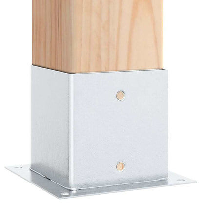 Post Bases Square 12 pcs Silver 141x141 mm Galvanised Steel