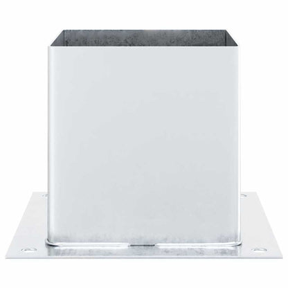 Post Bases Square 12 pcs Silver 141x141 mm Galvanised Steel