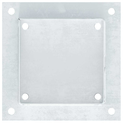 Post Bases Square 12 pcs Silver 141x141 mm Galvanised Steel