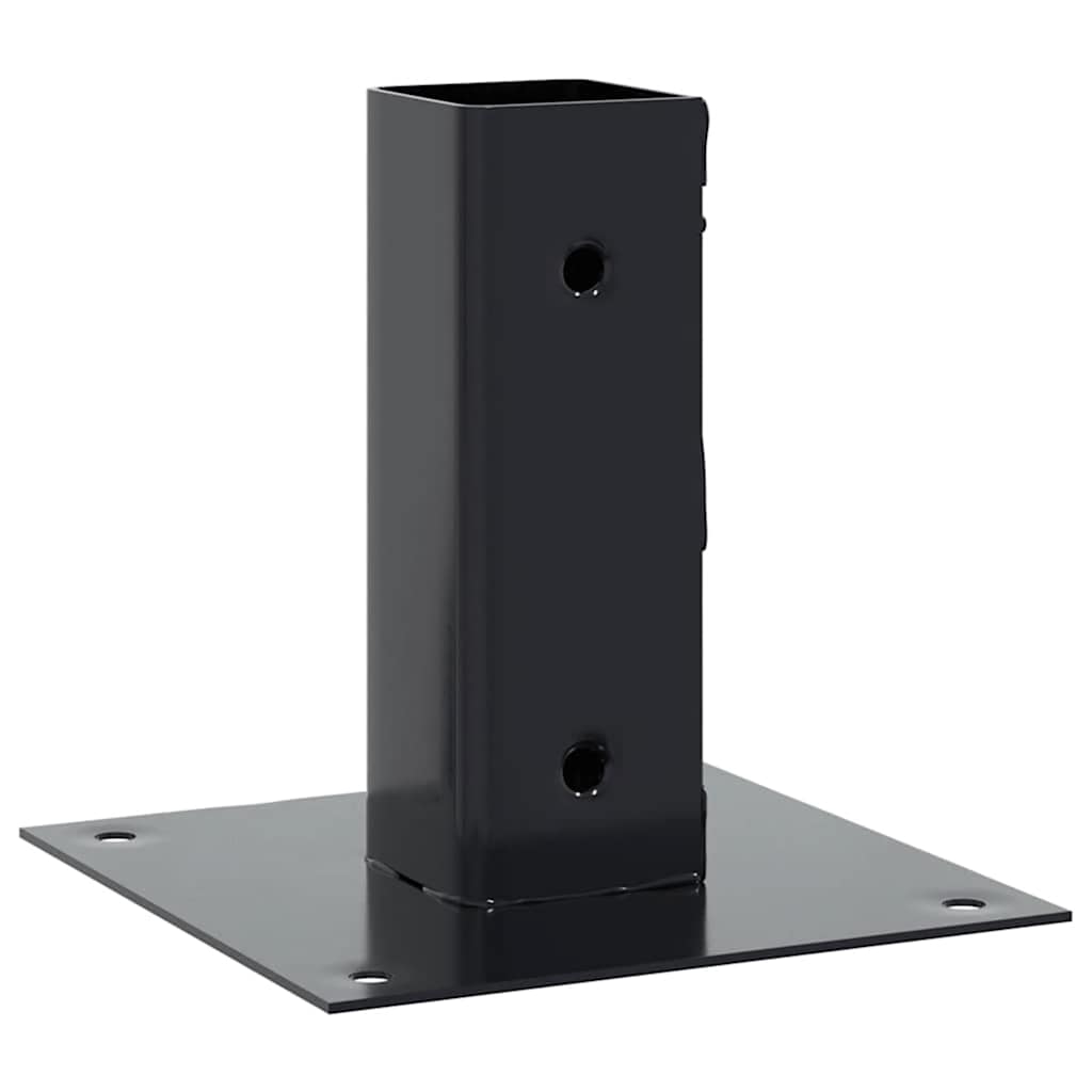 vidaXL Post Bases Square 4 pcs Anthracite 1.81x1.81" Powder-coated Steel