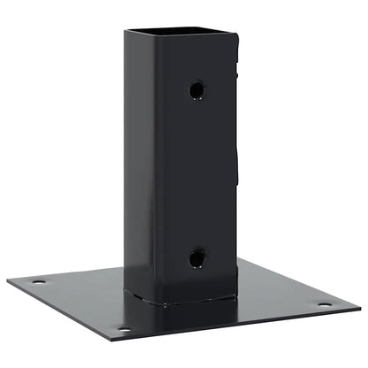 vidaXL Post Bases Square 4 pcs Anthracite 1.81x1.81" Powder-coated Steel