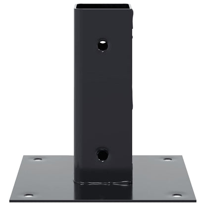 vidaXL Post Bases Square 4 pcs Anthracite 1.81x1.81" Powder-coated Steel