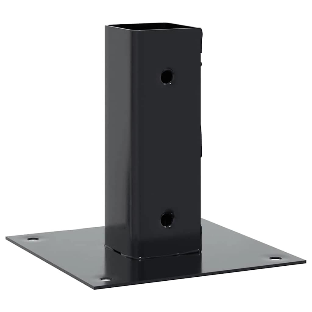 vidaXL Post Bases Square 12 pcs Anthracite 1.81x1.81" Powder-coated Steel