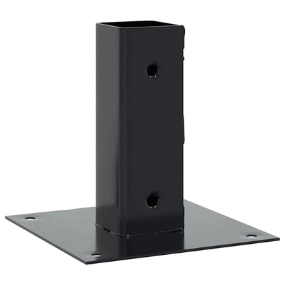 vidaXL Post Bases Square 12 pcs Anthracite 1.81x1.81" Powder-coated Steel
