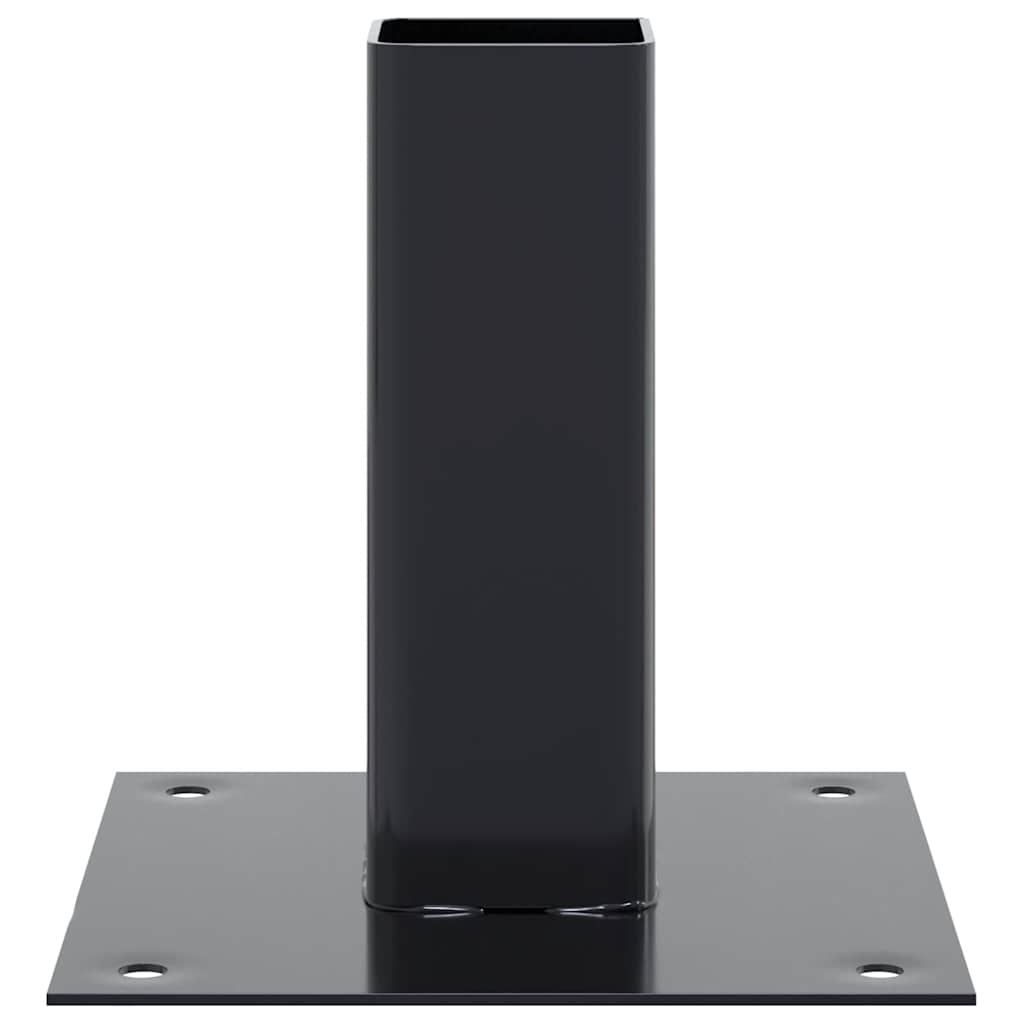 vidaXL Post Bases Square 12 pcs Anthracite 1.81x1.81" Powder-coated Steel
