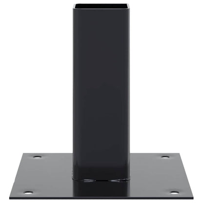 vidaXL Post Bases Square 12 pcs Anthracite 1.81x1.81" Powder-coated Steel