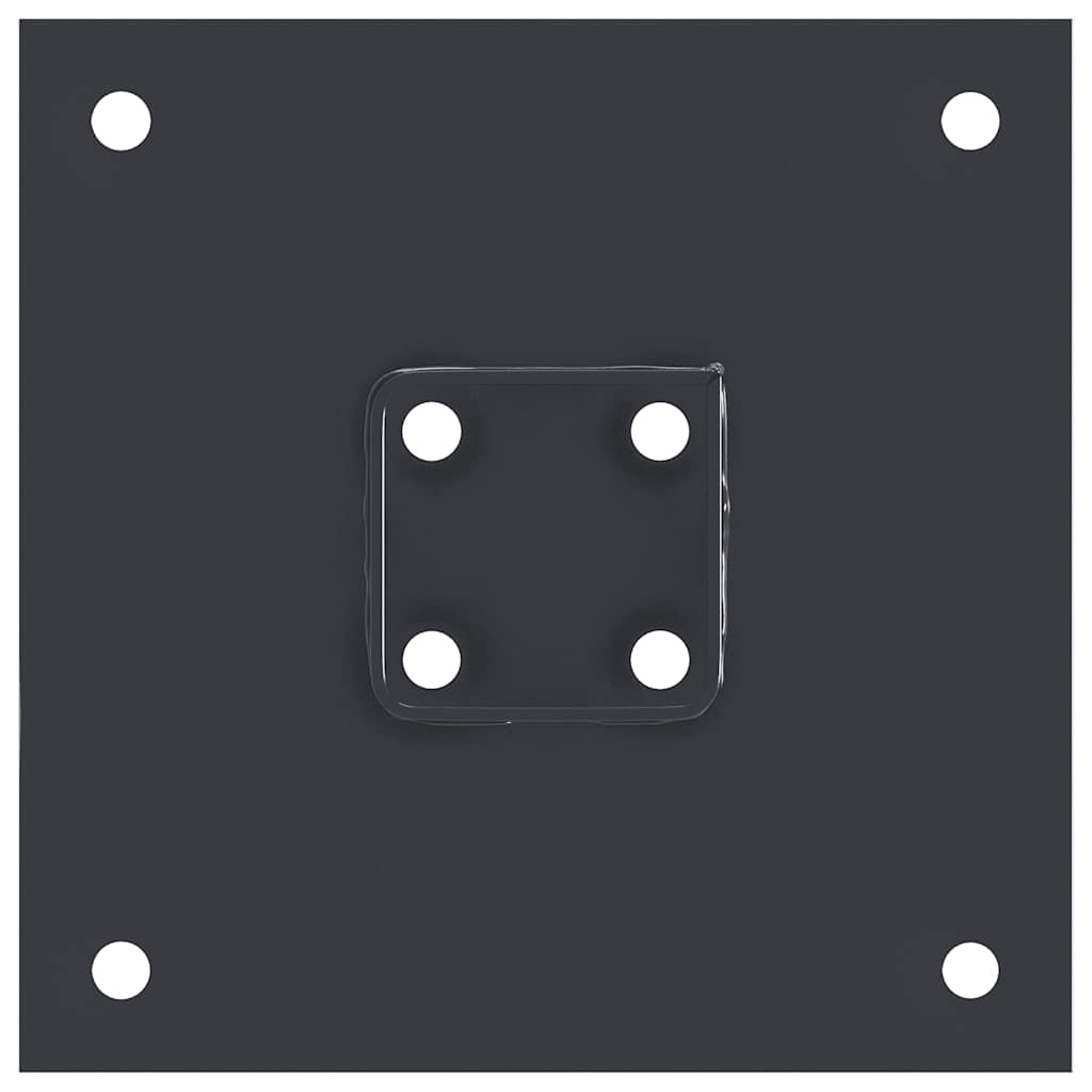 vidaXL Post Bases Square 12 pcs Anthracite 1.81x1.81" Powder-coated Steel