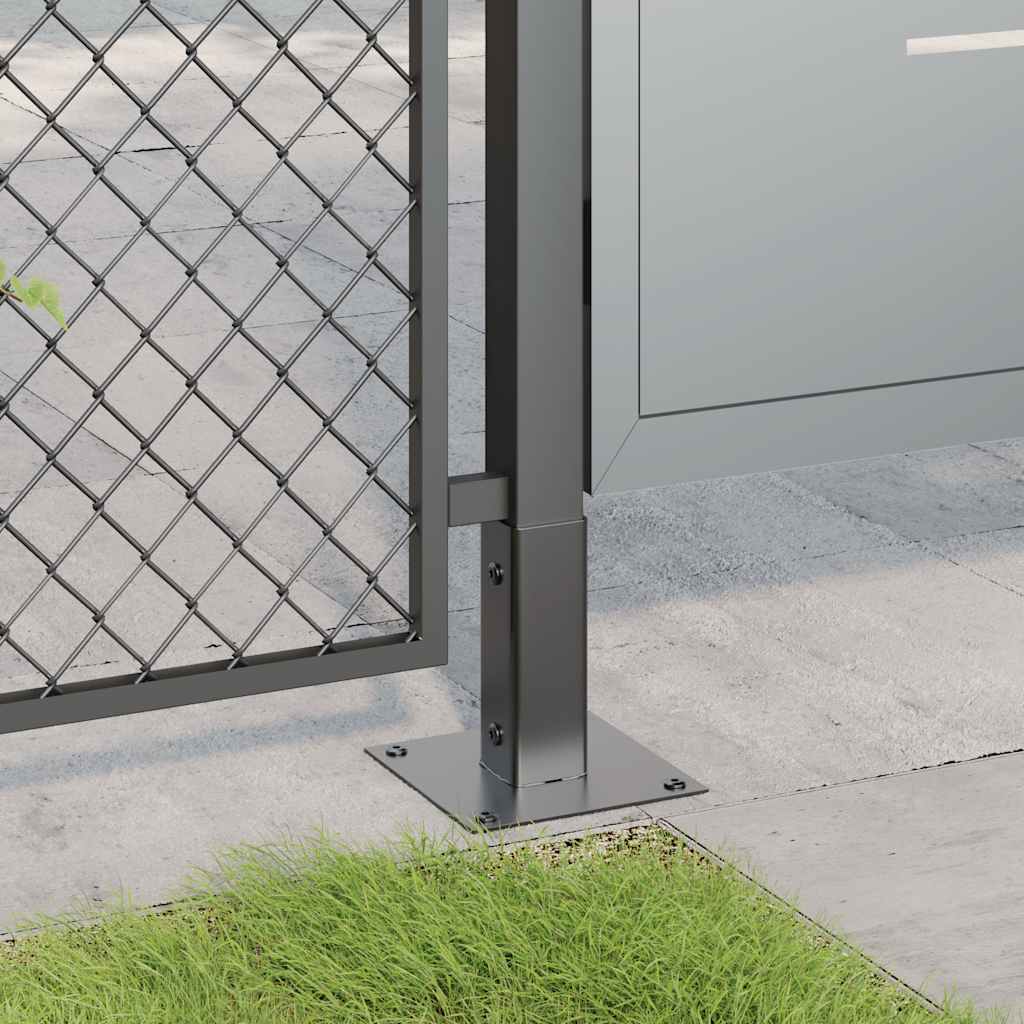vidaXL Post Bases Square 4 pcs Anthracite 2.01x2.01" Powder-coated Steel